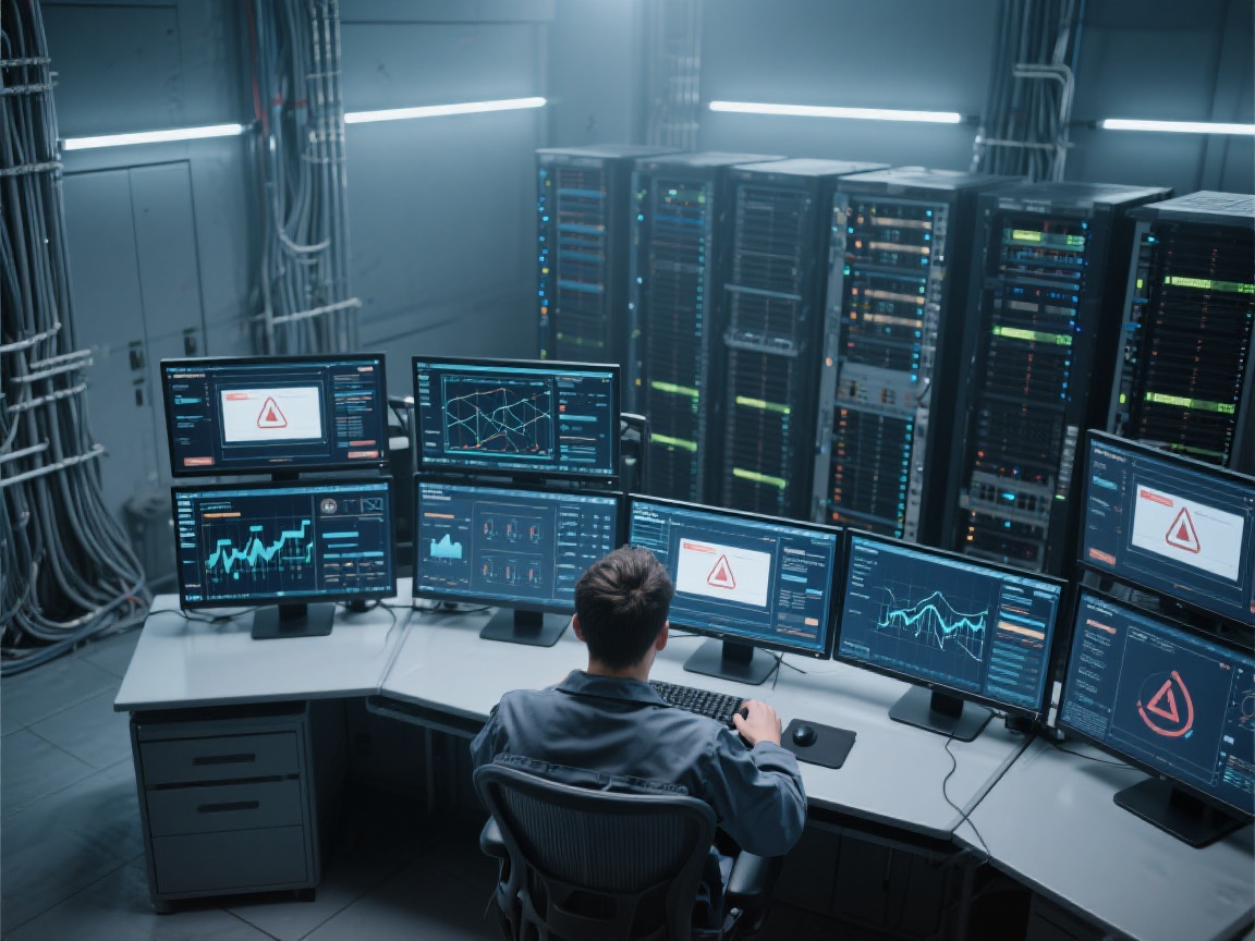 IT运维工程师团队在数据中心工作场景